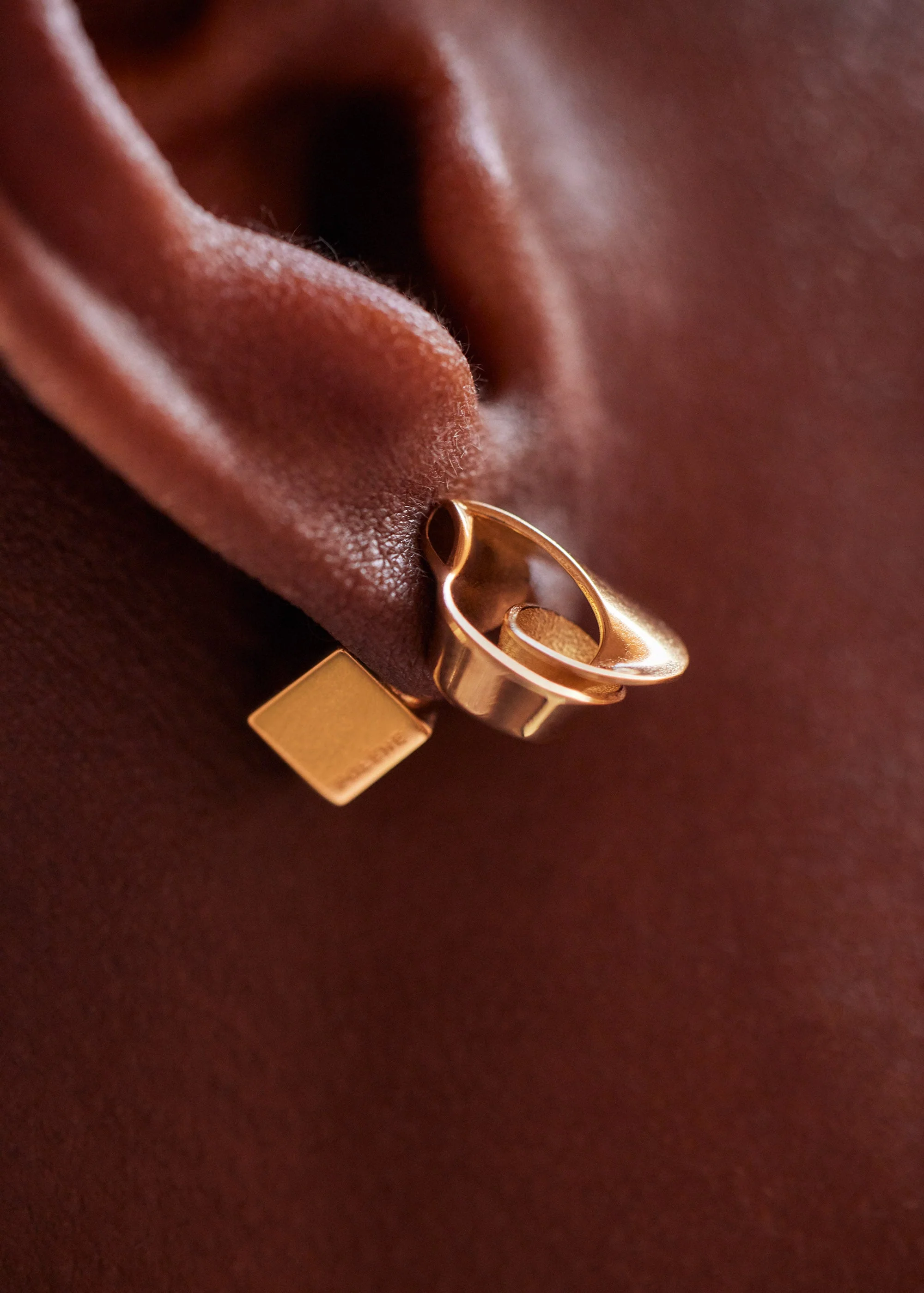 Éole Stud Earrings - 24 carat gold gilded - Image 6